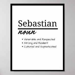 Affiche Sebastian, Garçon Personnalisé Nom Définition