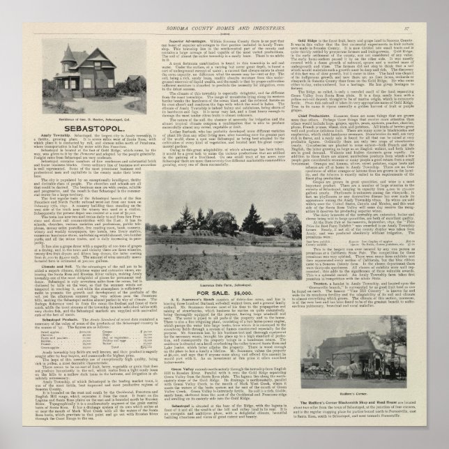 Affiche Sebastopol, Californie (Devant)