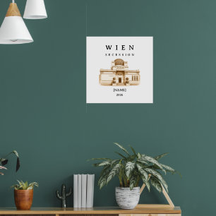 Affiche Sécession viennoise personnalisée Nom & Année