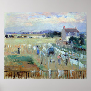 Affiche Séchage de blanchisserie par Berthe Morisot