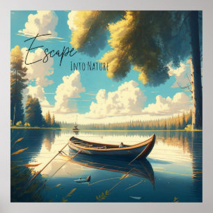 Affiche S'échapper dans la nature   Bateau de pêche
