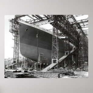 AFFICHE SÉCHÉ DOCK BELFAST - TITANIC 1911