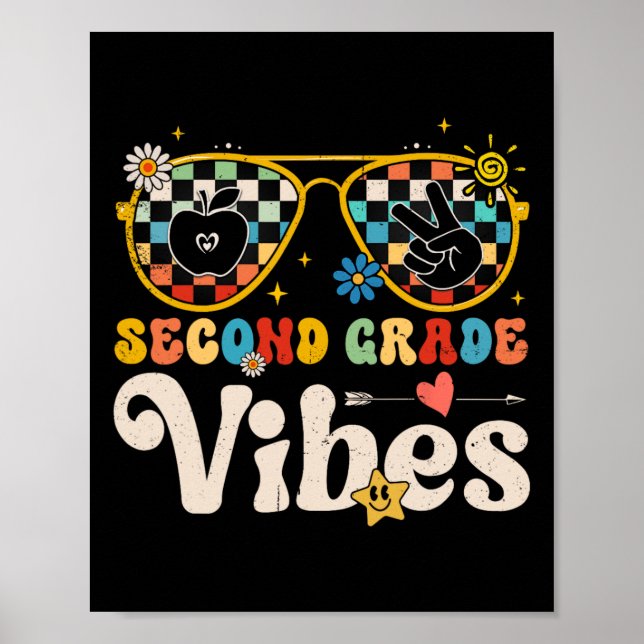 Affiche Second Grade Vibes - 2nd Grade Team Retro 1st Day  (Devant)