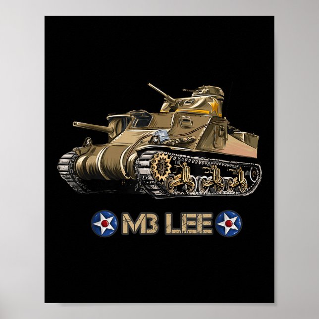 Affiche Seconde Guerre mondiale American Medium Tank M3 Le (Devant)