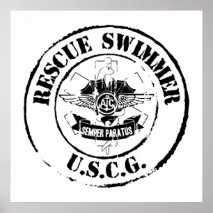 Affiche Secourir Swimmer (Grunge)