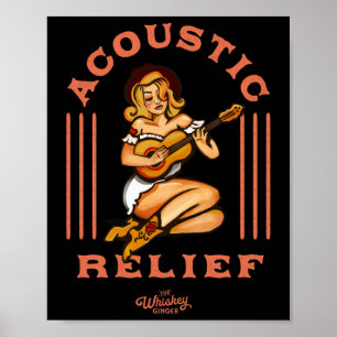 Affiche Secours Acoustique Cute Tropical Guitare Musique T