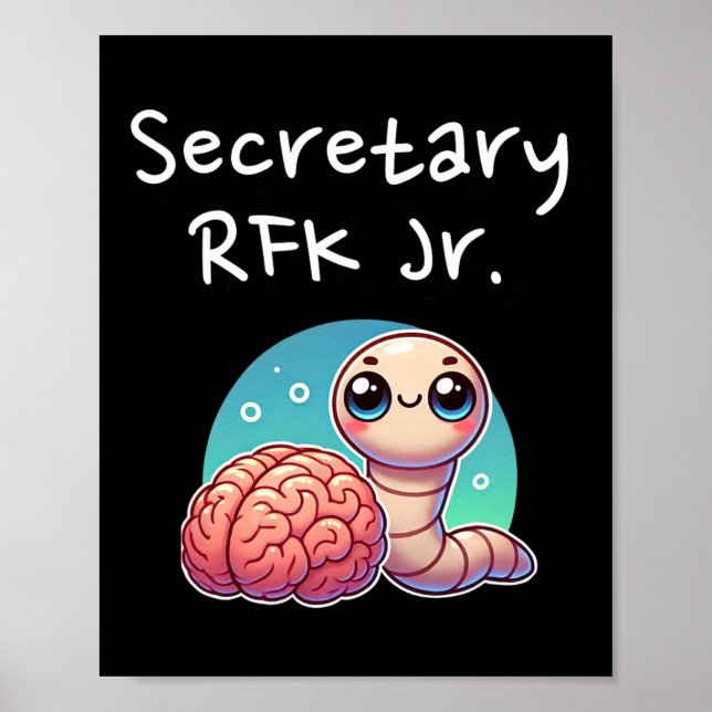 Affiche Secrétaire amusant de ver cérébral Rfk Jr.  (Devant)