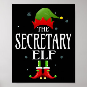 Affiche Secrétaire Elf Xmas Famille Correspondante Noël