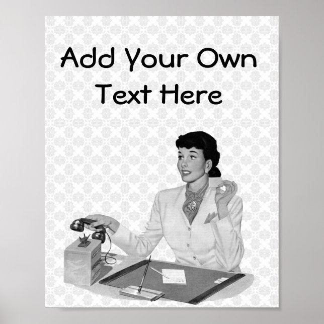 Affiche Secrétaire Retro (Devant)