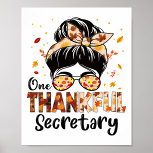 Affiche Secrétaire Un Remerciement Messager Bun Thanksgivi