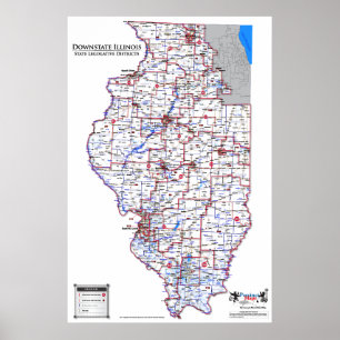 Affiche Secteurs législatifs d'état - Downstate l'Illinois