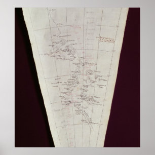 Affiche Section de carte d'île de Ross à Pôle du sud