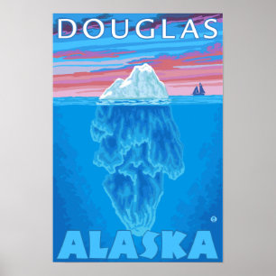 Affiche Section transversale d'iceberg - Douglas, Alaska