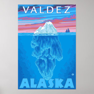 Affiche Section transversale d'iceberg - Valdez, Alaska