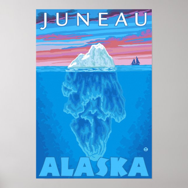 Affiche Section transversale Iceberg - Juneau, Alaska (Devant)