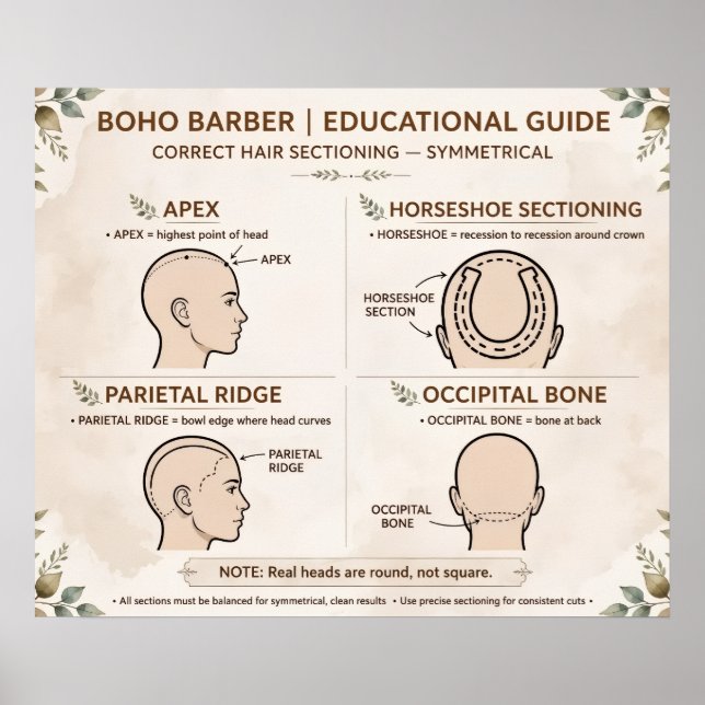 Affiche Sectionnement de barbier boho (Devant)