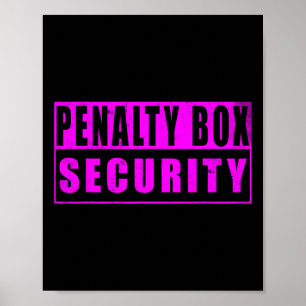 Affiche Sécurité de la cage de pénalité Funny Ice Hockey _