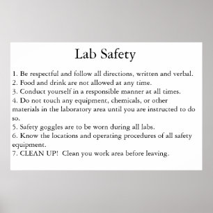 Affiche Sécurité des laboratoires