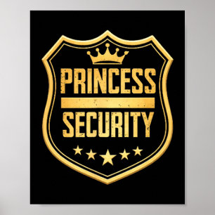 Affiche sécurité princesse anniversaire papa frère château