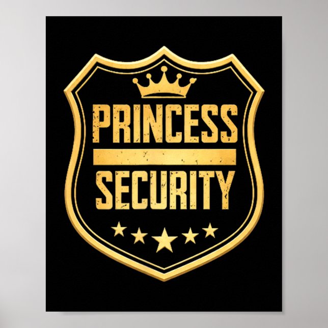 Affiche sécurité princesse anniversaire papa frère château (Devant)