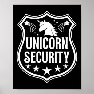 Affiche Sécurité Unicorne Anniversaire Costume d'Halloween