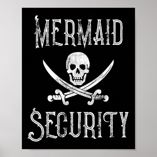 Affiche Sécurité vintage des sirènes de pirates (Devant)