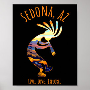 Affiche Sedona Arizona États-Unis Danse Kokopelli Sud-Oues