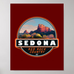 Affiche Sedona Arizona Pays de Roches Rouges Emblème Aquar