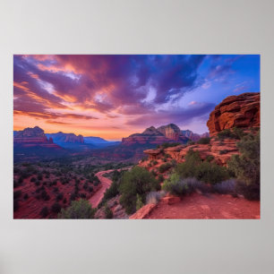 Affiche Sedona Arizona Red Rocks Nature Beau coucher de so