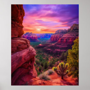 Affiche Sedona Arizona Red Rocks Nature Beau coucher de so