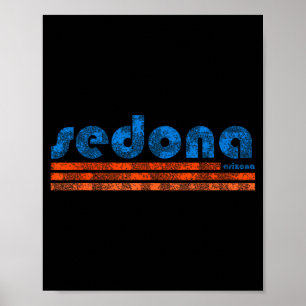 Affiche Sedona arizona rétro vintage météo randonnée