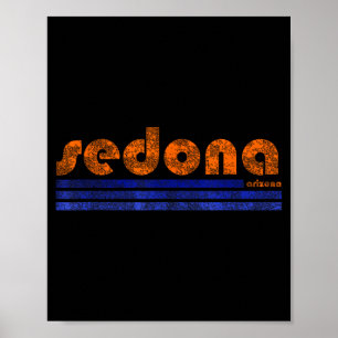 Affiche Sedona arizona rétro vintage patiné randonnée
