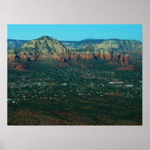Affiche Sedona et Coffee Pot Rock vus d'en haut