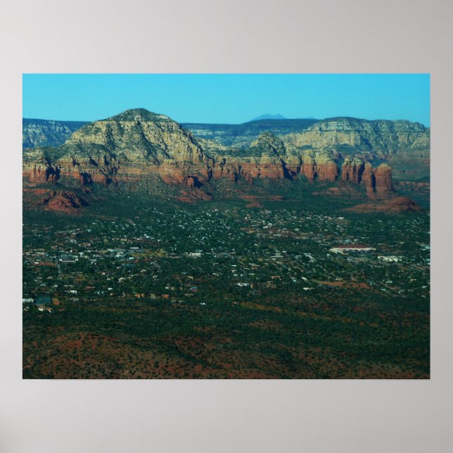 Affiche Sedona et Coffee Pot Rock vus d'en haut (Devant)