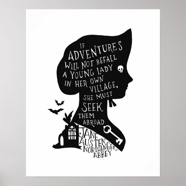Affiche Seek Adventures Northanger Abbey Quote (Devant)