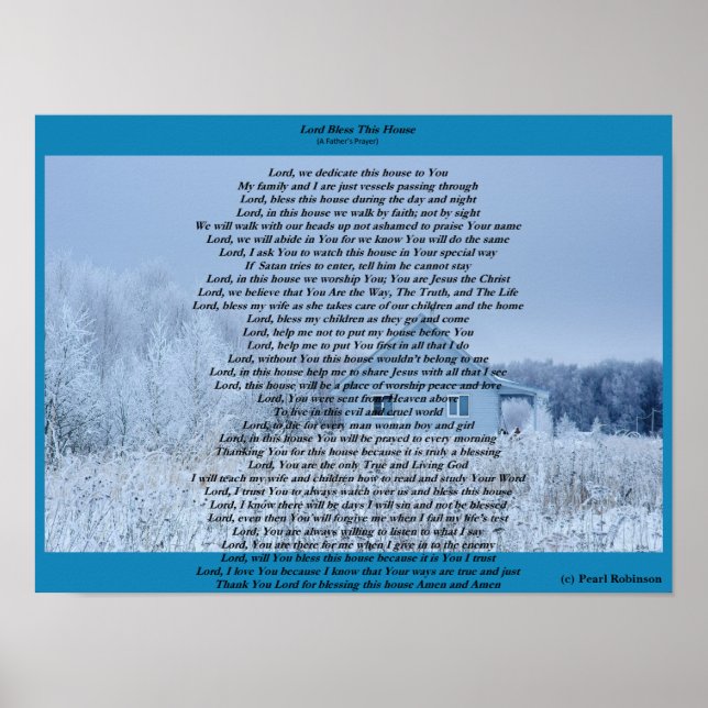 Affiche Seigneur bénisse cette maison 16X12 (Devant)