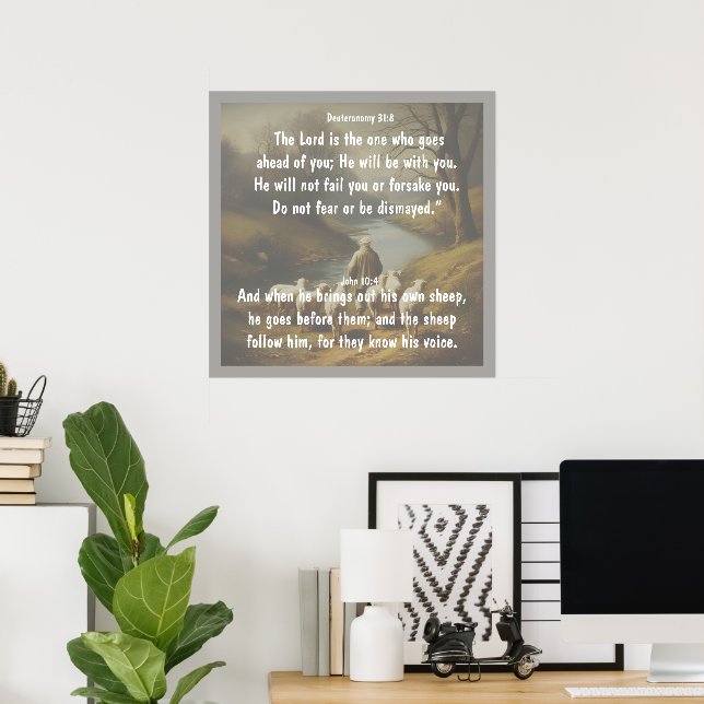 Affiche Seigneur Bon Berger Allez Devant Vous Écriture Bib (Bureau à domicile)
