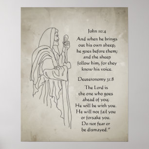 Affiche Seigneur Bon Berger Allez Devant Vous Écriture Bib