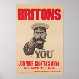 Affiche Seigneur Kitchener Wants You WWI Propaganda de