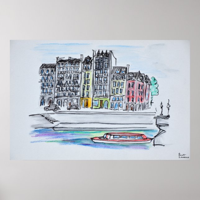 Affiche Seine | Île Saint-Louis, Paris (Devant)