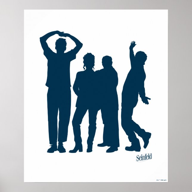 Affiche Seinfeld | Graphique de silhouette de groupe (Devant)