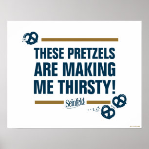 Affiche Seinfeld Graphique de typographie "Ces Pretzels"