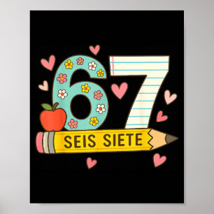 Affiche Seis Siete Espagnol 67 Drôle Six Sept Espagnol Drô
