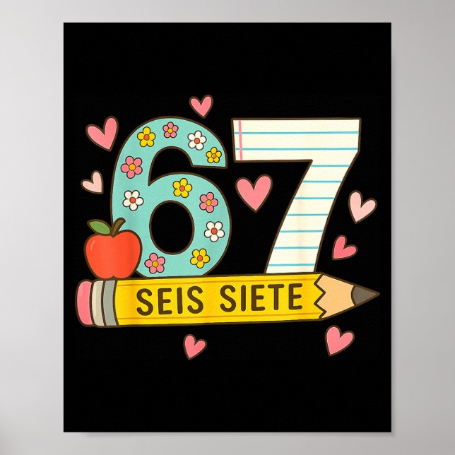 Affiche Seis Siete Espagnol 67 Drôle Six Sept Espagnol Drô (Devant)
