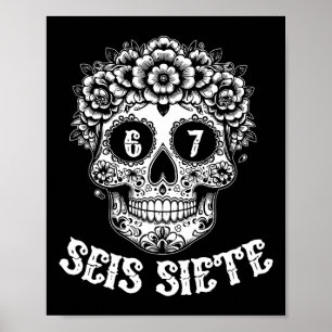 Affiche Seis Siete Mexicain Los Muertos Calaveras Crâne 67