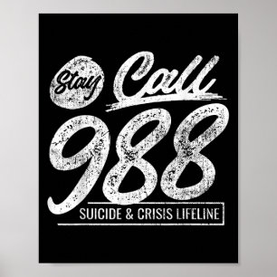 Affiche Séjour Appelez Le 9 8 8 Suicide Et Crise Ligne De
