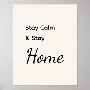 Affiche Séjour Minimaliste Garder Son Calme & Rester Blanc