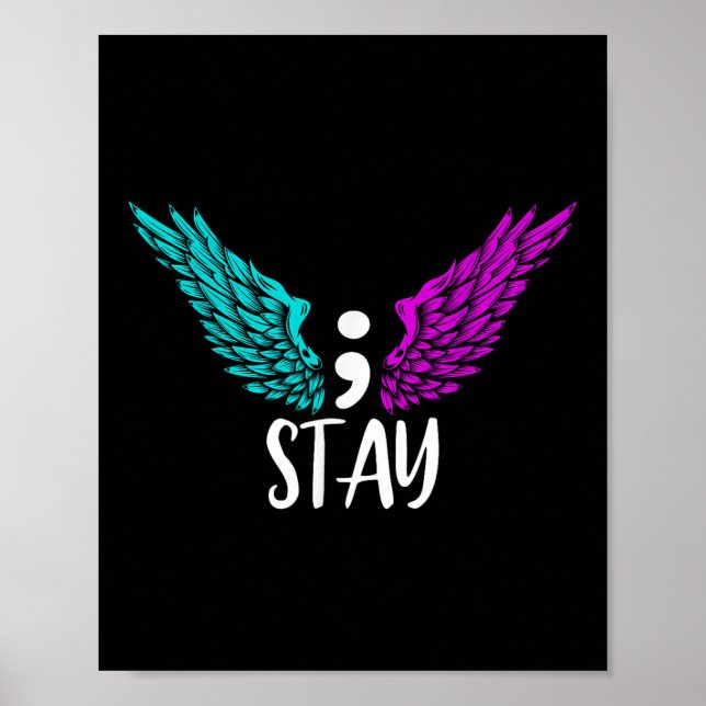 Affiche Séjour Semicolon Sensibilisation au suicide Santé  (Devant)