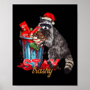 Affiche Séjour Trashy Christmas Raccoon Funny Matching Fam