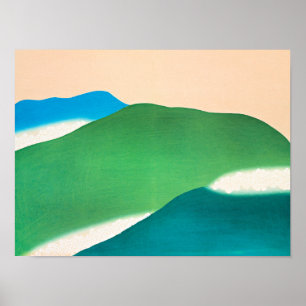 Affiche Sekka - Montagnes Vertes, peinture d'art fin,